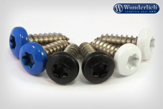 Coloured licence plate screw stainless steel M4.8x16 6-piece set