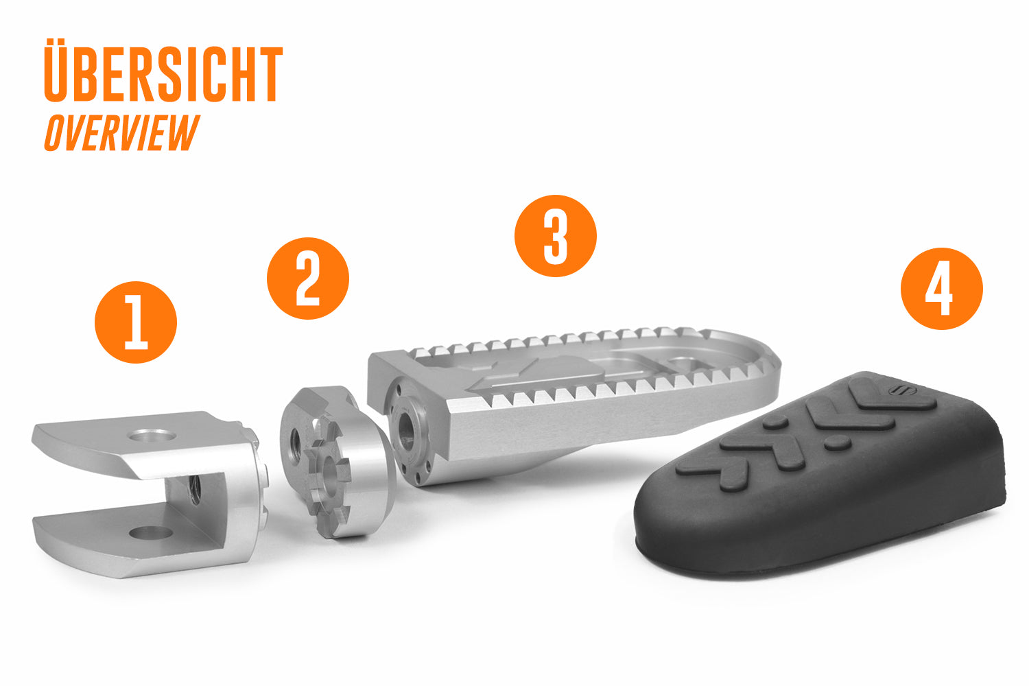 Wunderlich Vario footrest EVO1 (pair) - silver